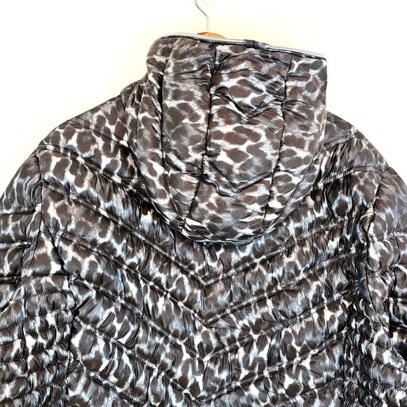 Laundry by Shelli Segal Hooded Down Quilt Puffer Down Animal Print Size 3X - Picture 6 of 14